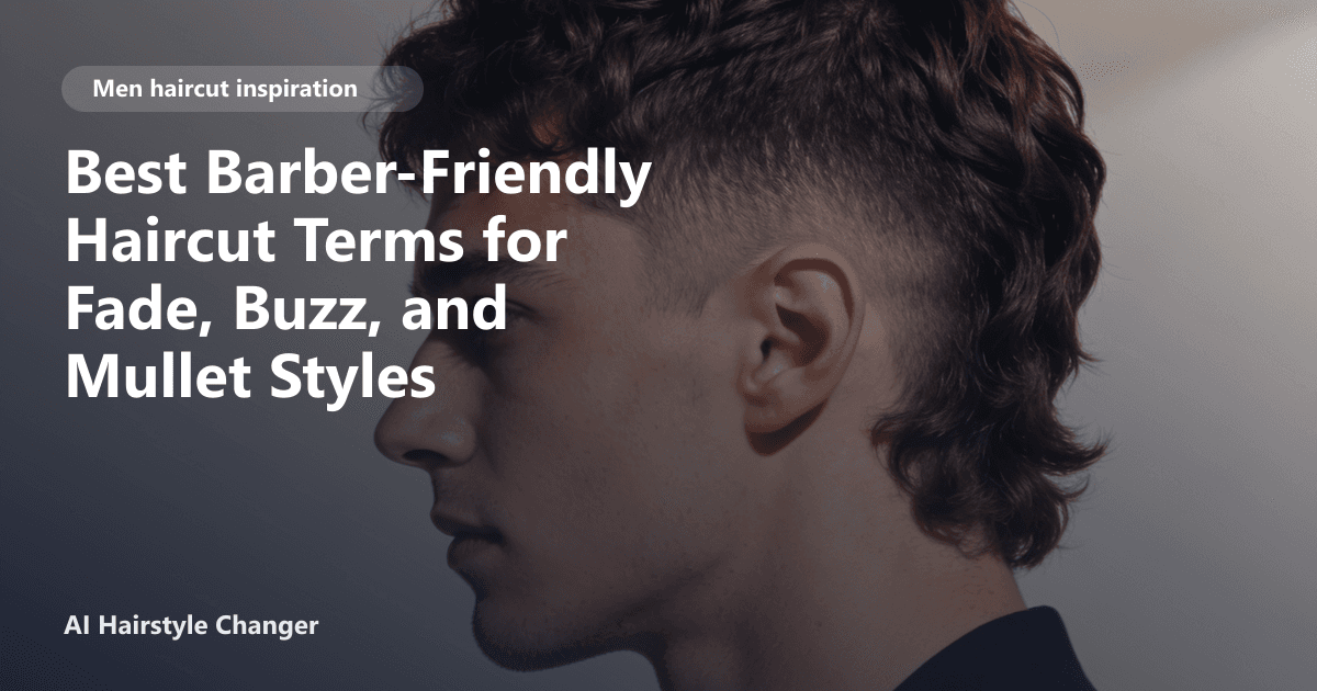 Close-up of a man with a modern fade haircut, styled with clean lines and textured top, overlaid with the page title text.