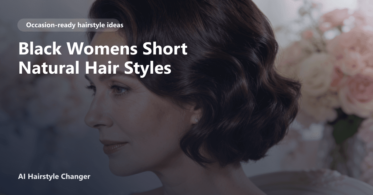 A confident older Black woman with a tapered natural haircut and defined curls, highlighting a modern short hairstyle in a bright, welcoming salon.