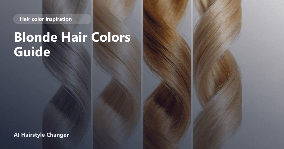 Four blonde tone swatches in cool, beige, honey, and rooted directions with the page title overlay.