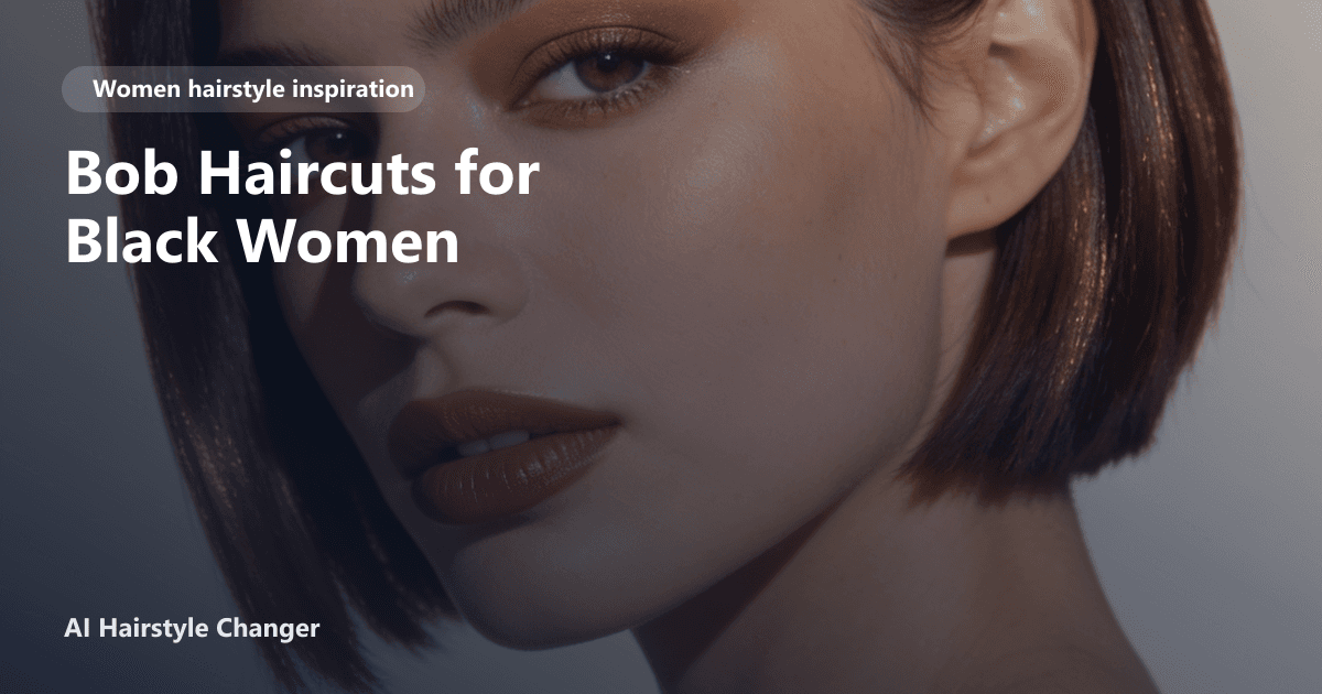 A Black woman with a sleek chin-length bob haircut, softly layered for volume and movement, against a neutral background.