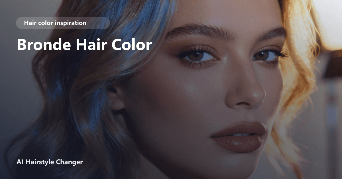 Close-up portrait with dimensional multi-tonal hair color and "Bronde Hair Color" title overlay.