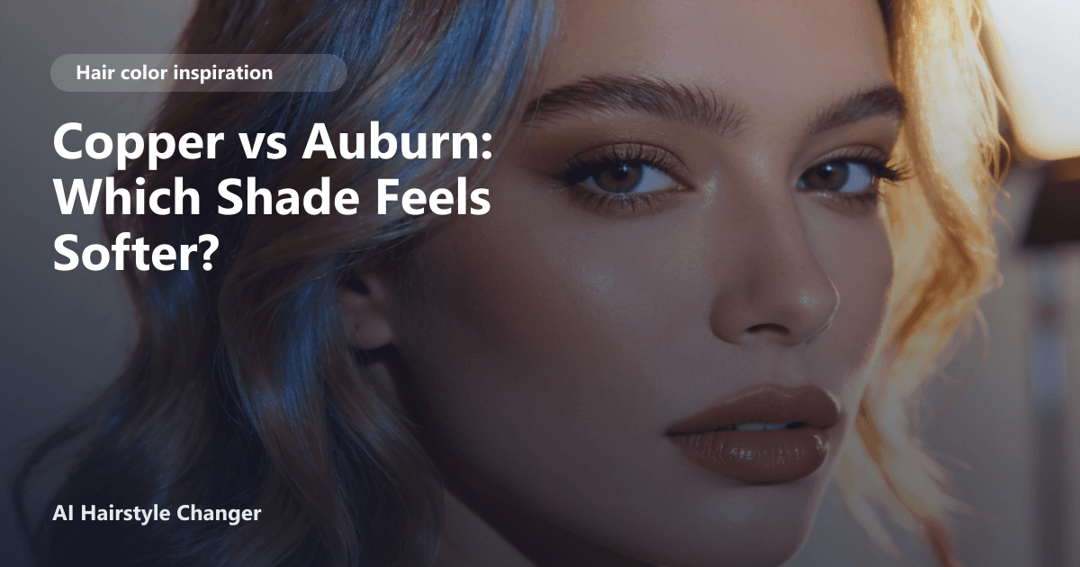 Side-by-side copper vs auburn which shade feels softer comparison with visible tone contrast and the article title overlay.