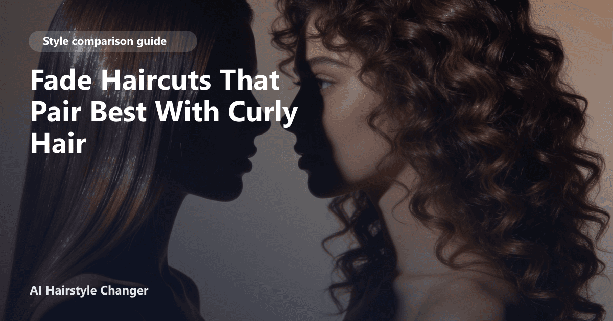 Side-by-side hairstyle comparison showing the shape difference between two haircut directions, with "Fade Haircuts That Pair Best With.