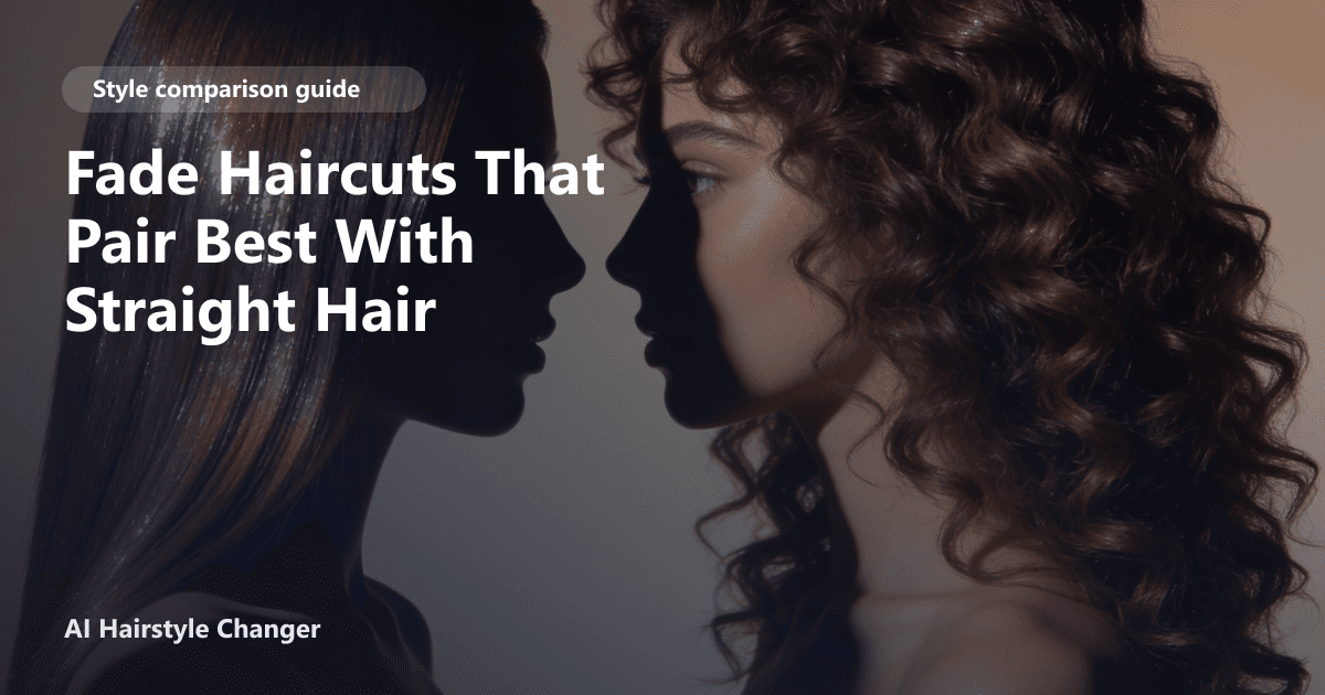 Man with straight hair styled in a sharp mid fade haircut, highlighting clean lines and blended sides, with the page title subtly overlaid.