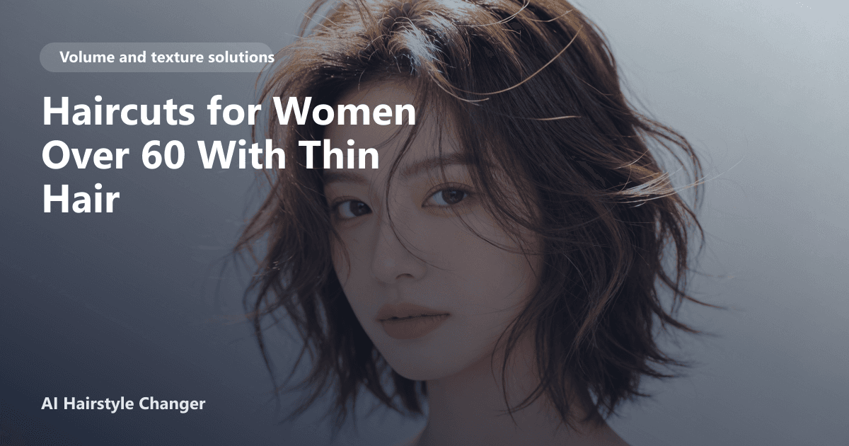 Editorial cover showing flattering short haircuts for women over 60 with thin hair