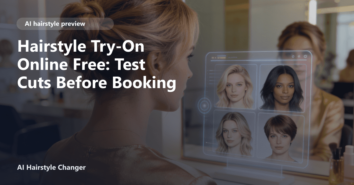 Hairstyle try-on cover showing haircut planning on a selfie before booking a salon visit