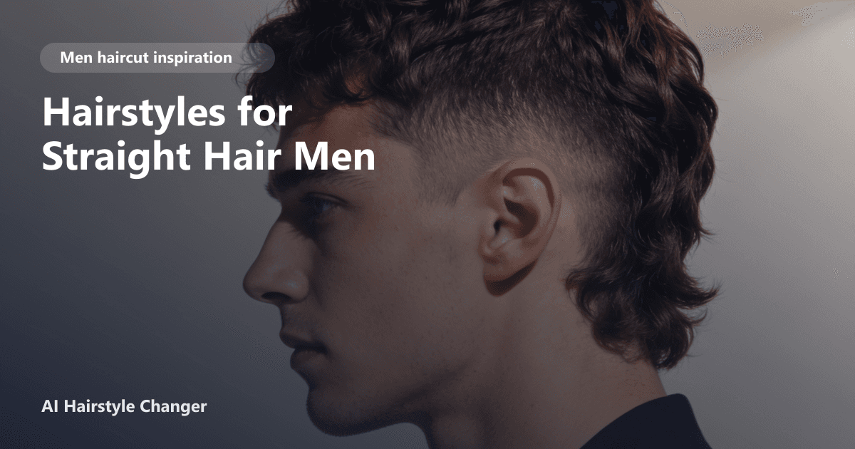 Man with straight hair trying different hairstyles using AI virtual try-on tool