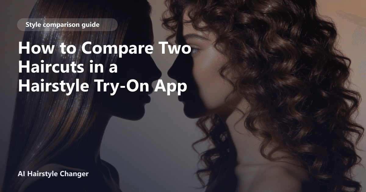 Two women with different hairstyles, one with a long bob with curtain bangs and one with a blunt bob, side by side, with page title text overlay.