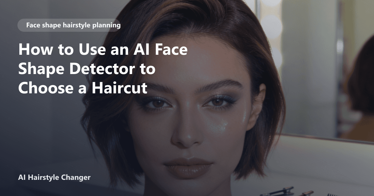 Person using AI face shape detector on phone to choose flattering haircut