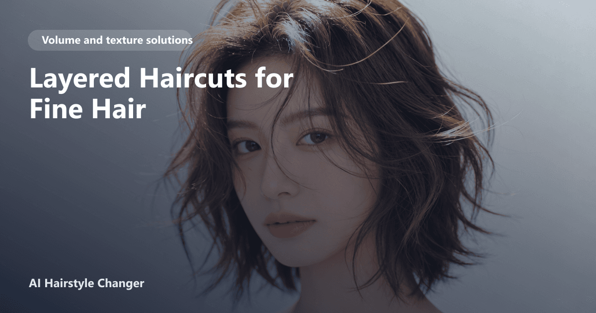 Woman with fine, shoulder-length hair styled in soft, face-framing layers, showing increased volume and movement.