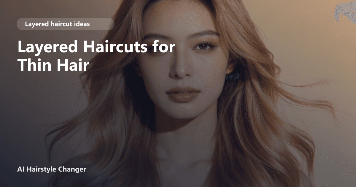 Woman with thin, shoulder-length hair styled in soft, face-framing layers, showing added volume and movement; page title text overlayed at bottom.