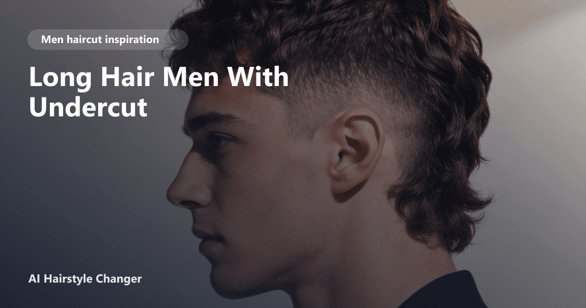 A man with long, layered hair styled in a dramatic undercut, showing the contrast between shaved sides and flowing top length.