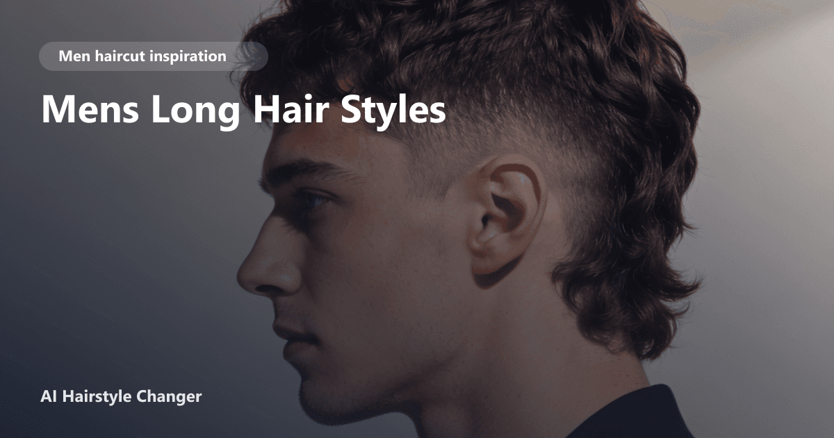 Young man with shoulder-length layered hair, styled with natural movement and texture, representing a modern long hairstyle for men.