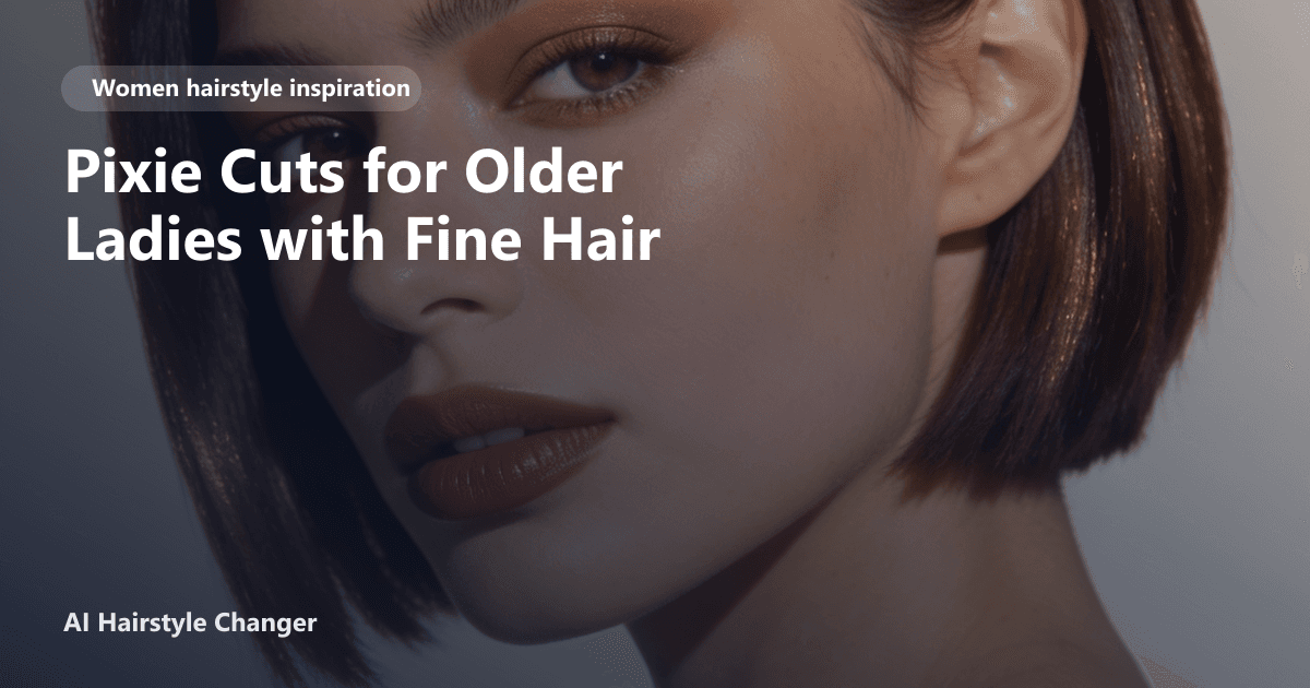 Mature woman with fine silver hair in a soft, layered pixie cut, smiling confidently against a neutral background