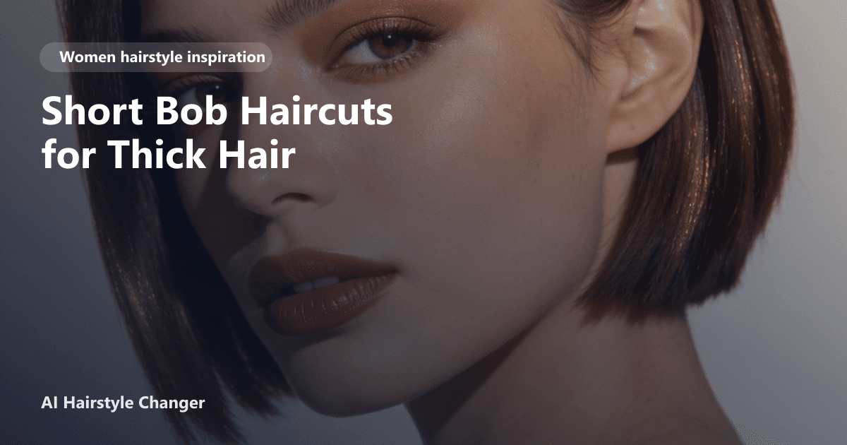 A woman with thick, dark hair styled in a chin-length textured bob with subtle layers and side-swept bangs, smiling in natural light.