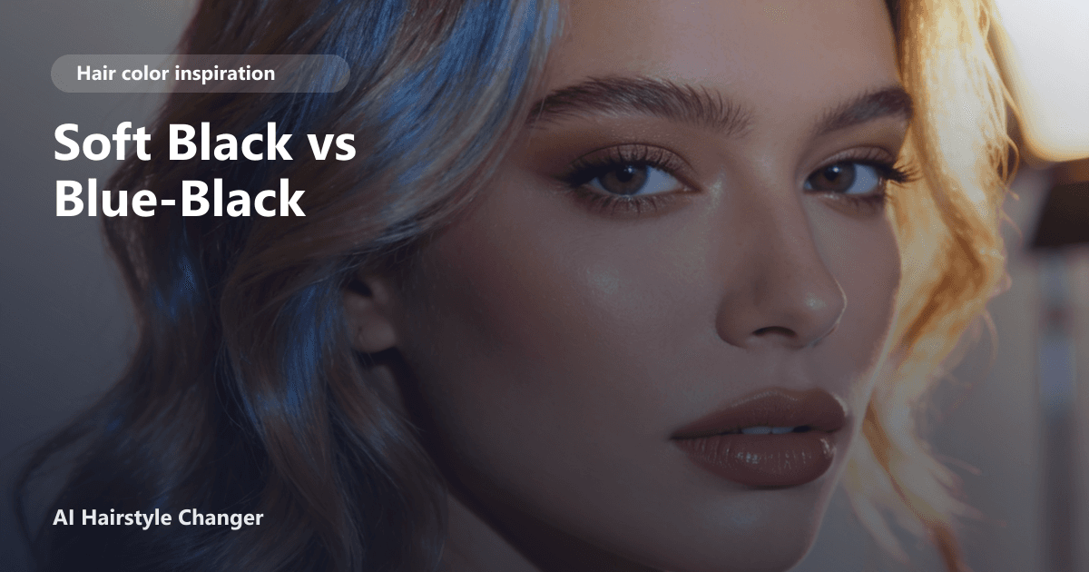 Side-by-side soft black vs blue-black comparison with visible tone contrast and the article title overlay.