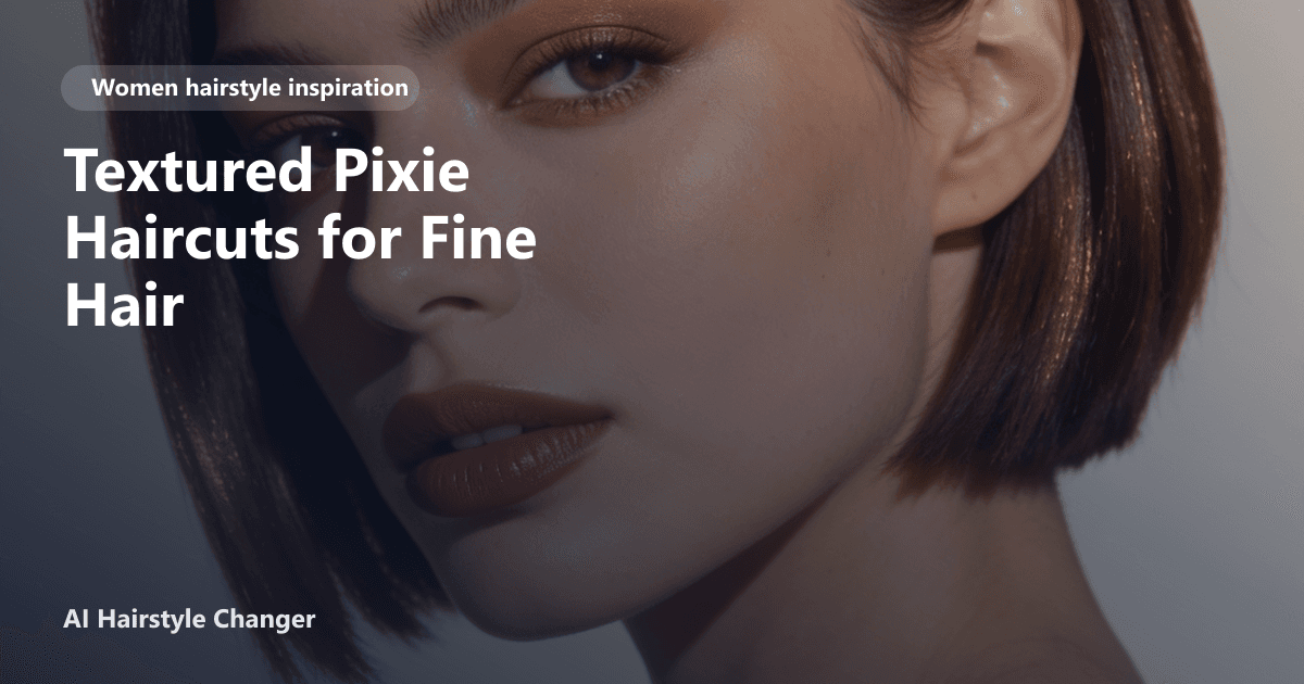 Woman with fine hair wearing a textured pixie cut with choppy layers and soft fringe, smiling in natural light.