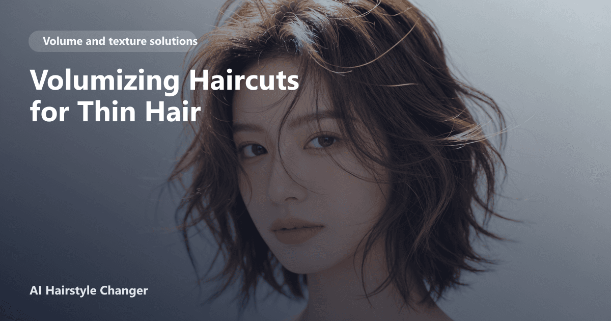 Side-by-side comparison showing volumizing haircut transformation on thin hair