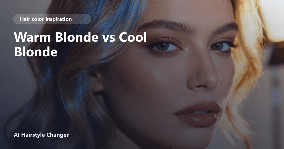 Side-by-side warm blonde vs cool blonde comparison with visible tone contrast and the article title overlay.