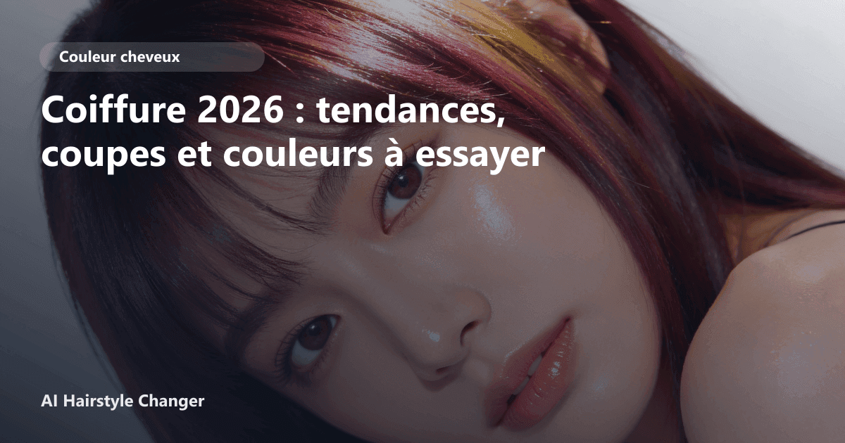 Femme testant une coupe de cheveux courte et une coloration futuriste via un simulateur de coiffure IA sur son smartphone.