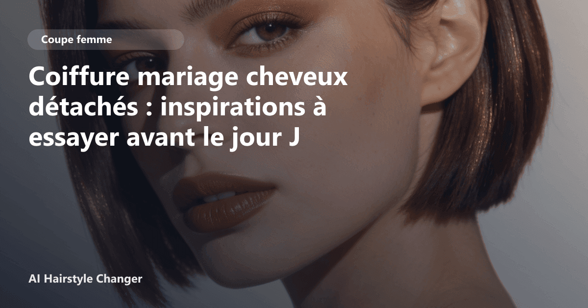 Portrait éditorial lié à coiffure mariage cheveux détachés, montrant une idée de coiffure à prévisualiser avant le salon.