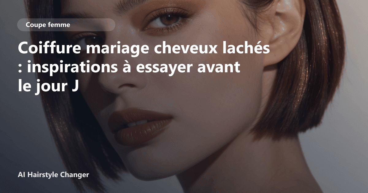 Portrait éditorial lié à coiffure mariage cheveux lachés, montrant une idée de coiffure à prévisualiser avant le salon.
