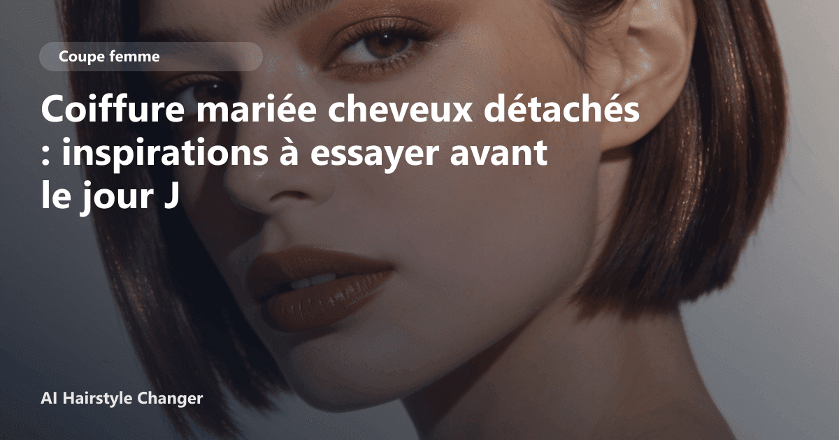 Portrait éditorial lié à coiffure mariée cheveux détachés, montrant une idée de coiffure à prévisualiser avant le salon.