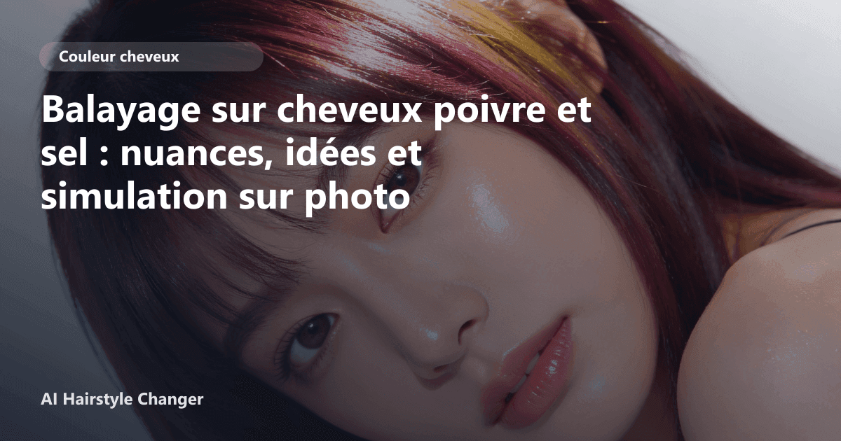 Portrait éditorial lié à balayage sur cheveux poivre et sel, montrant une idée de coiffure à prévisualiser avant le salon.