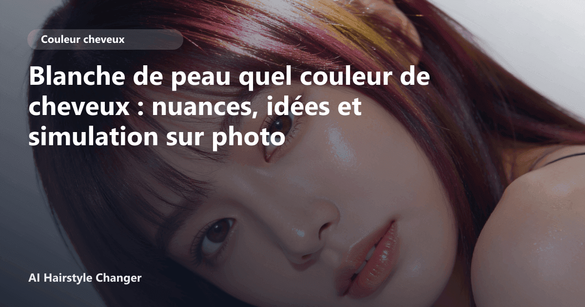 Portrait éditorial lié à blanche de peau quel couleur de cheveux, montrant une idée de coiffure à prévisualiser avant le salon.