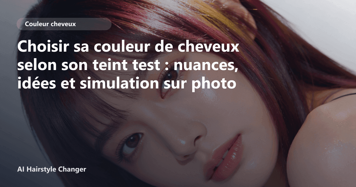 Portrait éditorial lié à choisir sa couleur de cheveux selon son teint test, montrant une idée de coiffure à prévisualiser avant le salon.