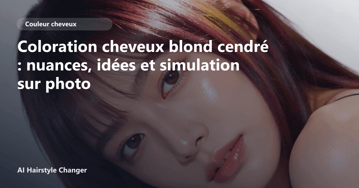Portrait éditorial lié à coloration cheveux blond cendré, montrant une idée de coiffure à prévisualiser avant le salon.
