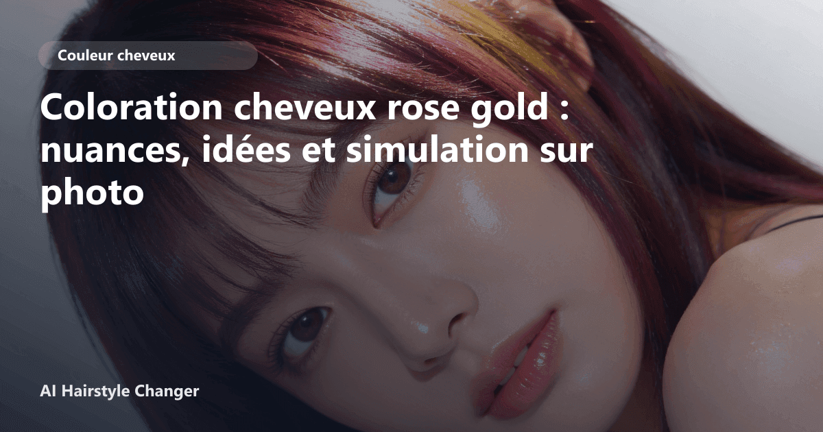 Portrait éditorial lié à coloration cheveux rose gold, montrant une idée de coiffure à prévisualiser avant le salon.