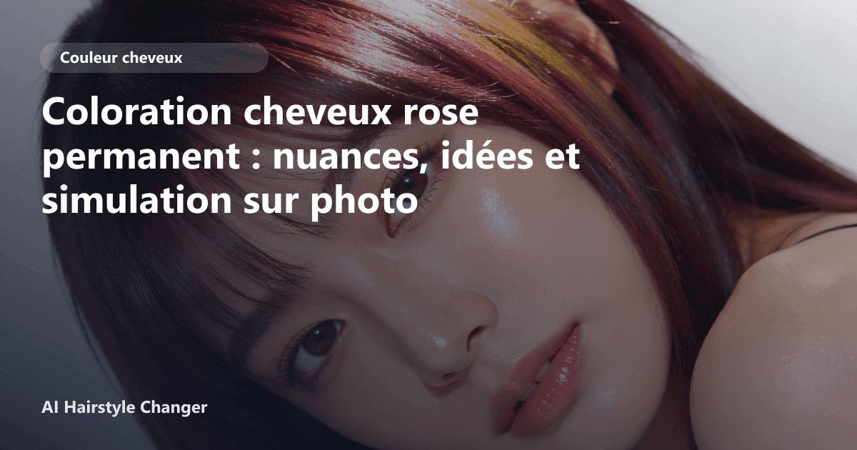 Portrait éditorial lié à coloration cheveux rose permanent, montrant une idée de coiffure à prévisualiser avant le salon.