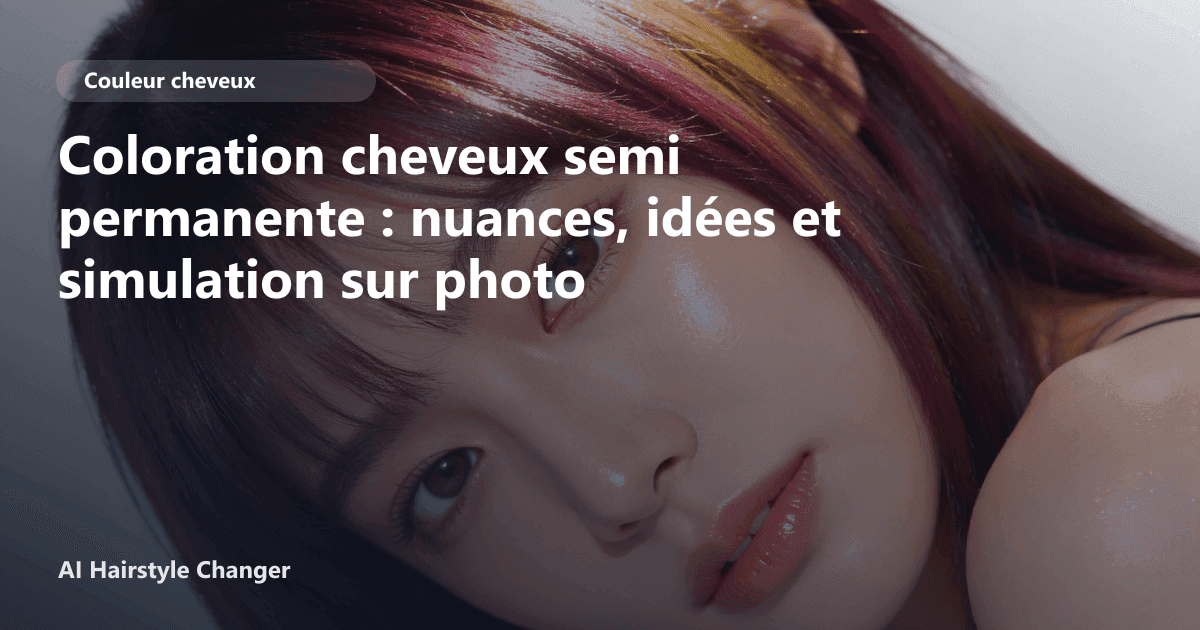 Portrait éditorial lié à coloration cheveux semi permanente, montrant une idée de coiffure à prévisualiser avant le salon.