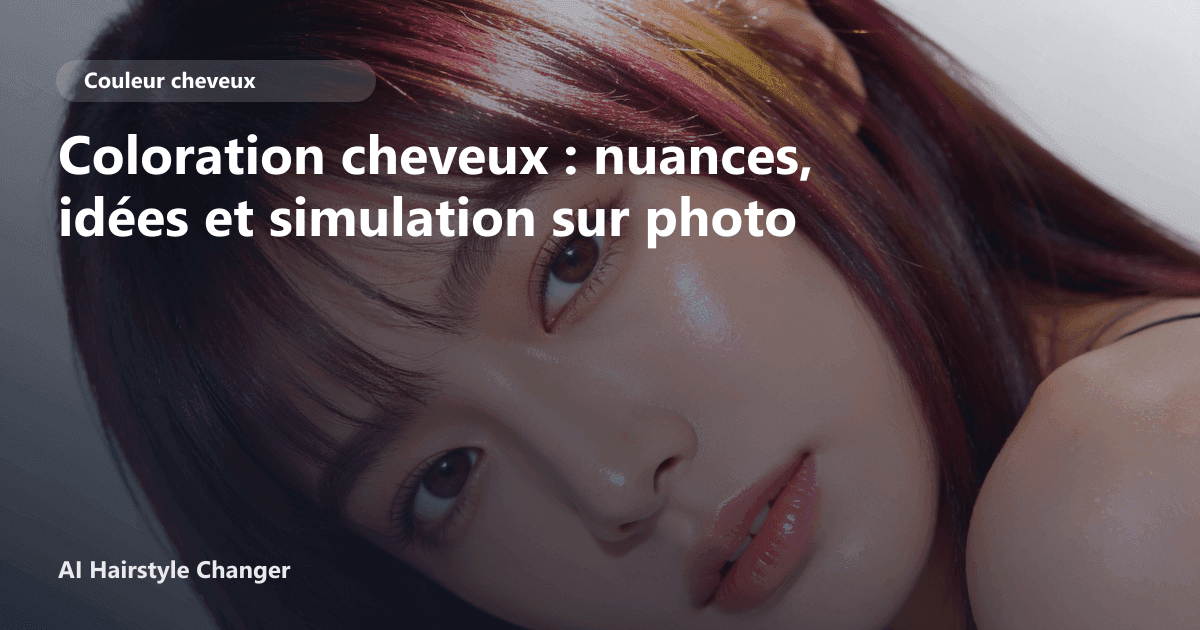 Portrait éditorial lié à coloration cheveux, montrant une idée de coiffure à prévisualiser avant le salon.