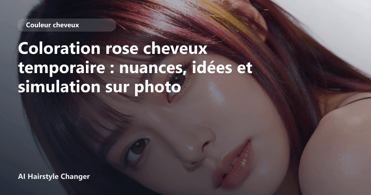 Portrait éditorial lié à coloration rose cheveux temporaire, montrant une idée de coiffure à prévisualiser avant le salon.