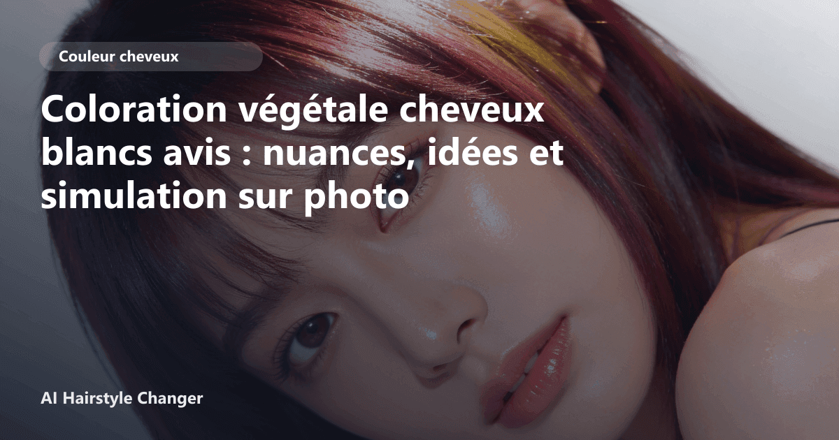Portrait éditorial lié à coloration végétale cheveux blancs avis, montrant une idée de coiffure à prévisualiser avant le salon.