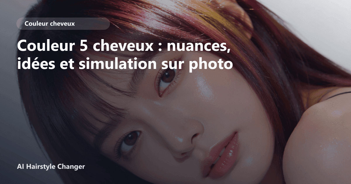 Portrait éditorial lié à couleur 5 cheveux, montrant une idée de coiffure à prévisualiser avant le salon.