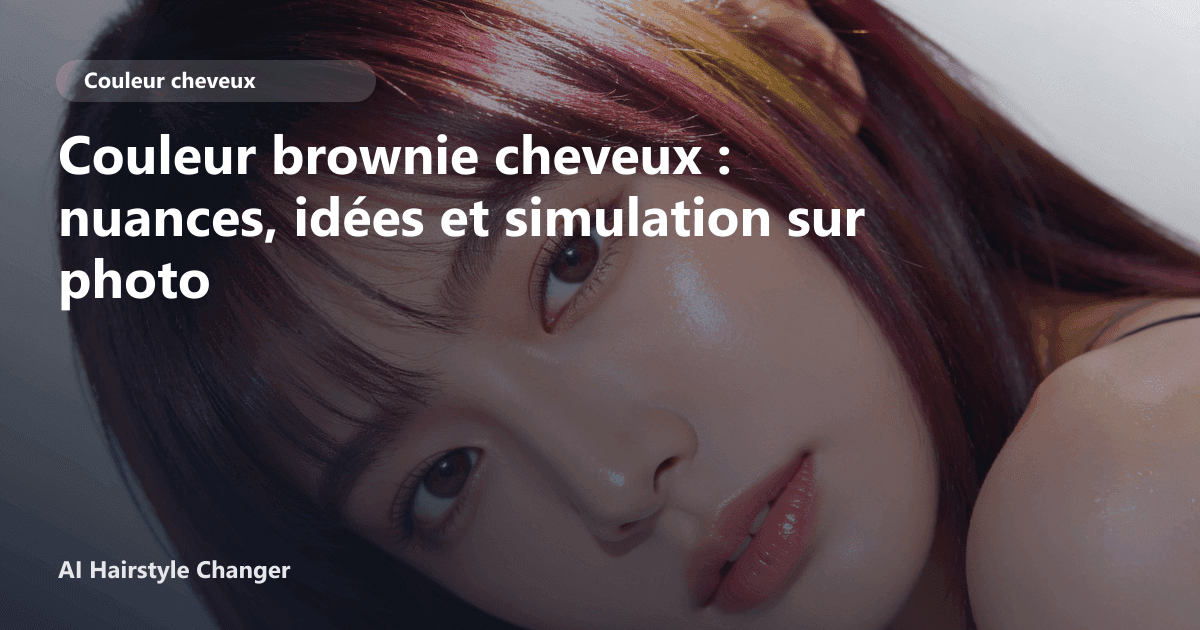 Portrait éditorial lié à couleur brownie cheveux, montrant une idée de coiffure à prévisualiser avant le salon.
