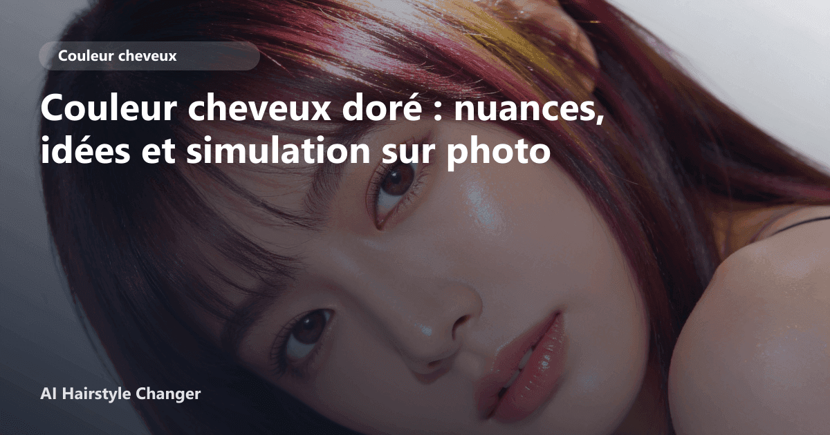 Portrait éditorial lié à couleur cheveux doré, montrant une idée de coiffure à prévisualiser avant le salon.