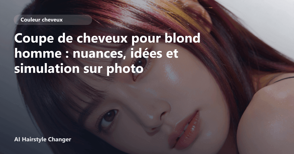 Portrait éditorial lié à coupe de cheveux pour blond homme, montrant une idée de coiffure à prévisualiser avant le salon.