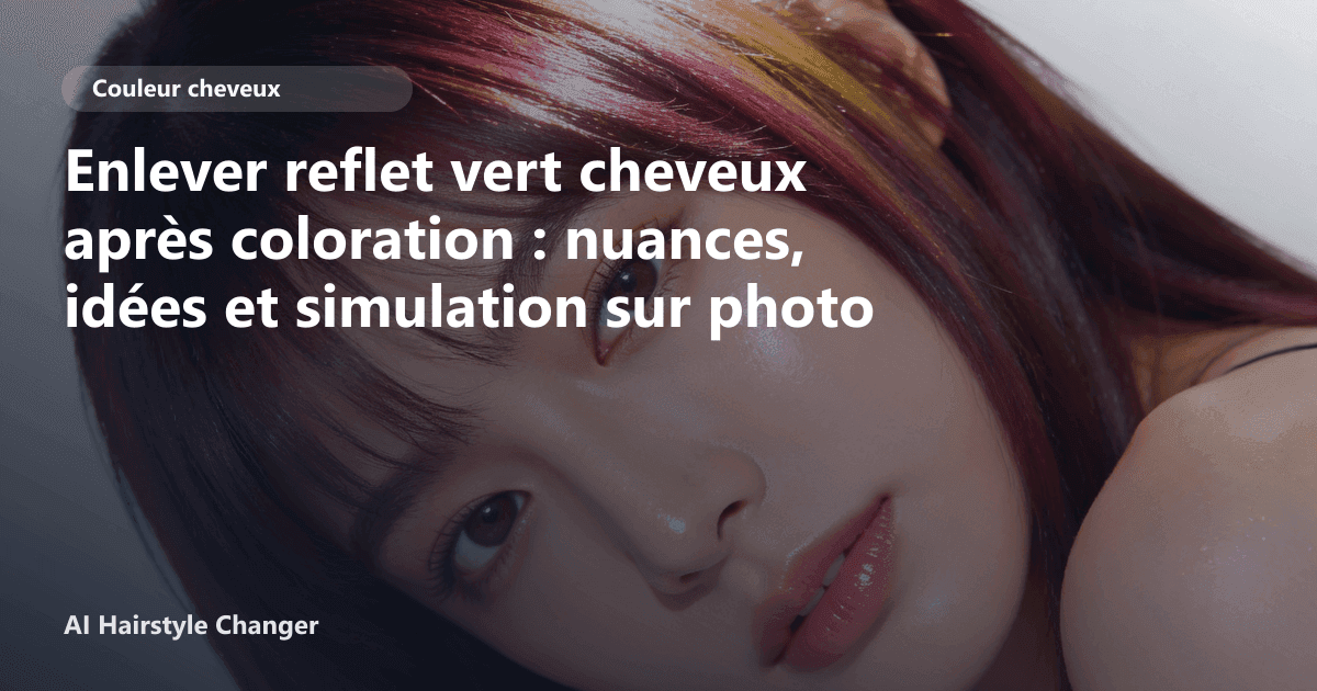 Portrait éditorial lié à enlever reflet vert cheveux après coloration, montrant une idée de coiffure à prévisualiser avant le salon.