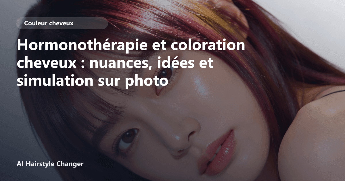 Portrait éditorial lié à hormonothérapie et coloration cheveux, montrant une idée de coiffure à prévisualiser avant le salon.