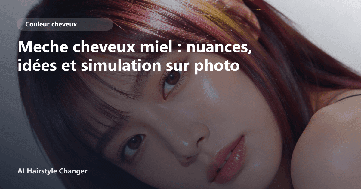 Portrait éditorial lié à meche cheveux miel, montrant une idée de coiffure à prévisualiser avant le salon.