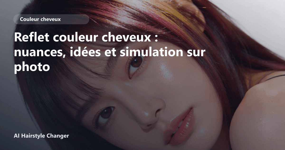 Portrait éditorial lié à reflet couleur cheveux, montrant une idée de coiffure à prévisualiser avant le salon.