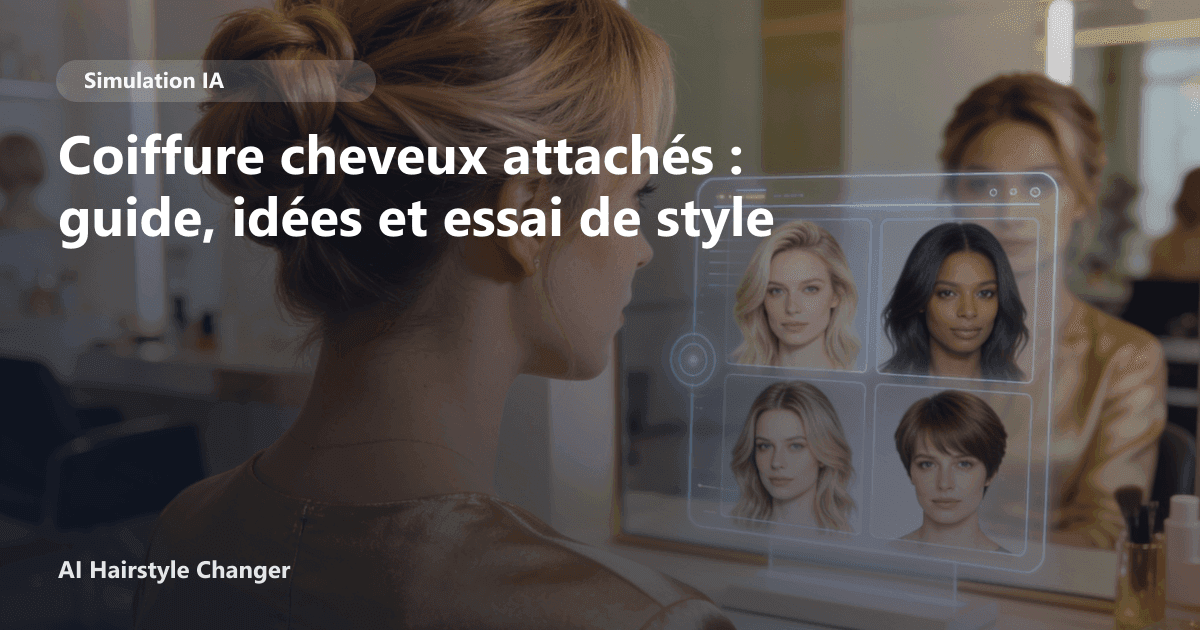 Portrait éditorial lié à coiffure cheveux attachés, montrant une idée de coiffure à prévisualiser avant le salon.