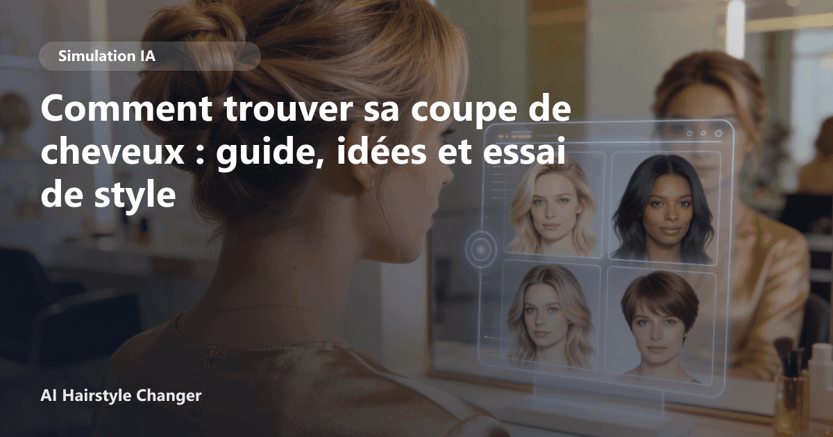 Portrait éditorial lié à comment trouver sa coupe de cheveux, montrant une idée de coiffure à prévisualiser avant le salon.