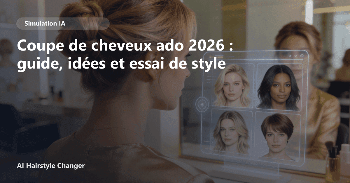 Portrait éditorial lié à coupe de cheveux ado 2025, montrant une idée de coiffure à prévisualiser avant le salon.