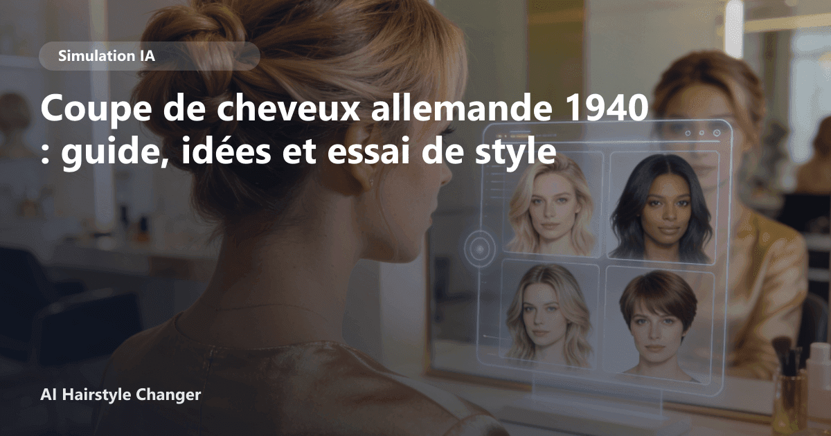 Portrait éditorial lié à coupe de cheveux allemande 1940, montrant une idée de coiffure à prévisualiser avant le salon.