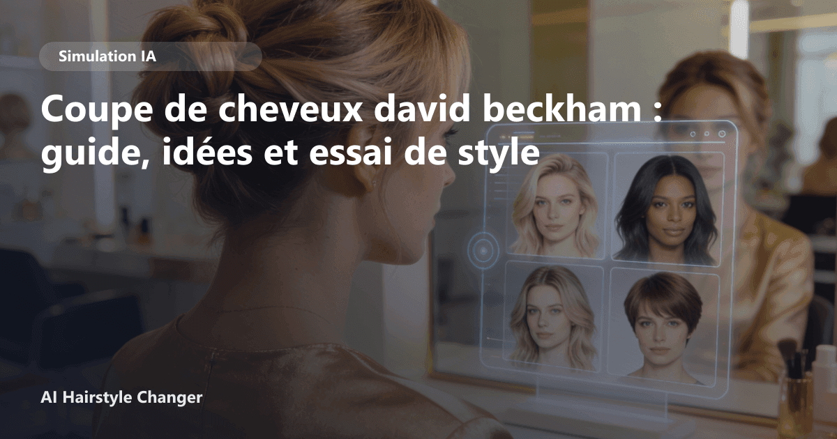 Portrait éditorial lié à coupe de cheveux david beckham, montrant une idée de coiffure à prévisualiser avant le salon.